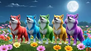 🎵 Rainbow Howling Wolves 🌈🐺 | Fun Animal Songs & Color Adventure for Kids 🎶