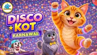DISCO KOT 🐱 Karnawał  🎉 Wesoła Piosenka dla Dzieci | Animowany Teledysk 🤖 NutkoBot 🤖