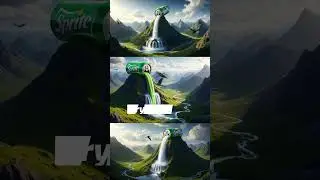 GIANT SPRITE Waterfall &ndash; Hyper Realistic Fantasy Mountain Scene  #shorts #surreal #waterfall