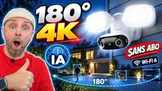 Caméra 4K Reolink Elite Floodlight : Vision 180°, IA, Projecteurs 3000 lumens, Wi Fi 6 & sans abo