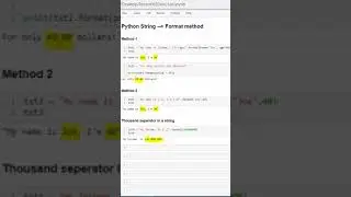 Python String Format method 
