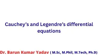 Cauchy's Homogeneous Linear Equation