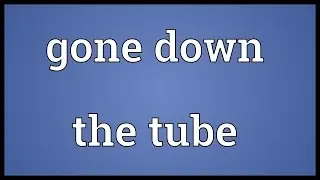 Gone down the tube Meaning