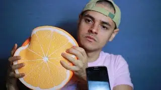 Squishing a Huge Orange (ASMR)