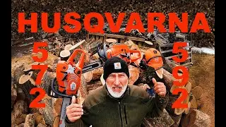 Husqvarna 592 XP vs 572 XP cutting firewood