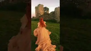 #shorts #castle #fairytale Wearing a fantasy dress at an Irish castle
