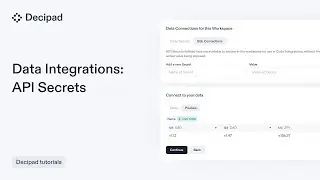Setup API Secret Keys on Decipad