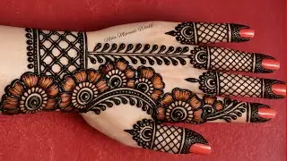 Easy back hand mehandi design| simple mehandi design for back hand #mehndi #mehandidesign 