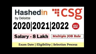 Hashedin by deloitte Off Campus Drive 2022 - Salary 8LPA | CSG Off Campus Drive 2020|2021 -Salary 6L