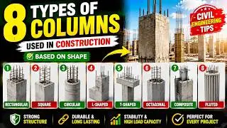 8 Types of Columns Used in Construction on shape basis , Full explanation in Hindi.