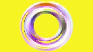 ECRAN JAUNE 1 HEURE 11 MINUTES AVEC BAGUE EFFET LILAS ROSE, CERCLE EFFET LILAS ROSE, BAGUE EFFET