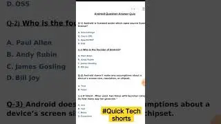 Android Quiz | Interview Questions