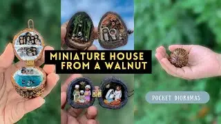 Magical Pocket Dioramas with Wooden Dolls | Handmade Miniature Worlds in Walnut Shells
