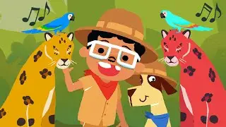 J-U-N-G-L-E 🐯 Song 🎶  Learn & Sing About Animals & More! Nursery Rhymes for Kids | ANDI & WALLY