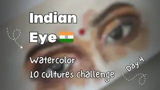Painting Realistic Watercolor Indian Eye 🎨 Rich Culture & Bindi Explained