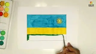 How to Draw Rwanda Flag - Rwanda Flag coloring