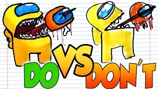 DOs & DON'Ts Drawing AMONG US In 1 Minute CHALLENGE!