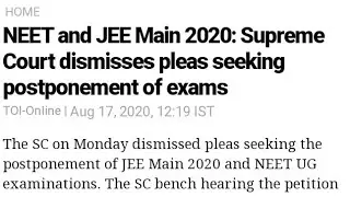 NEET and JEE Main 2020: Supreme Court dismisses pleas seeking postponement of exams