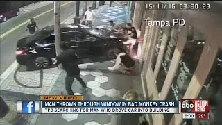 Tampa Police Department search for man who drove car into Ybor City bar