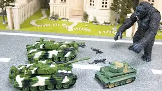 King Kong VS Army Tanks Great War | King Kong And Army Tanks Stop Motion Battle