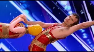 America's Got Talent 2017 Jimmy Slonina Silly Balancing Act Uses Inflatable Doll as Partner