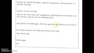 Skriv ett brev och berätta om din bostad - exempeltext