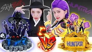 [헌트릭스vs사자보이즈] 지니와 보니의 케이팝데몬헌터스 케이크 챌린지!!🍰🎙️✨ㅣKPOP Demon HuntersㅣCake Challenge