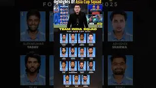 T20 Asia Cup 2025 Team India Squad 😲😲