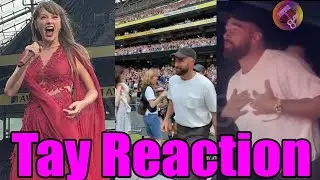 Taylor's AMAZING reaction & Pointing at Travis as he suddenly entered Aviva stadium