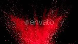 Red powder exploding on black background in super slow motion, shot with Phantom Flex 4K | Stock...