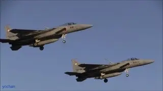 F-15 Eagle fighter aircraft Landing approach! (305th Tactical Fighter Squadron)