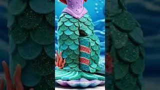 &ldquo;Ariel Mermaid Gown Cake 🧜&zwj;♀️💜 | Ocean Magic ASMR Cutting&rdquo;#ArielCake #Mermaid#cakeideas