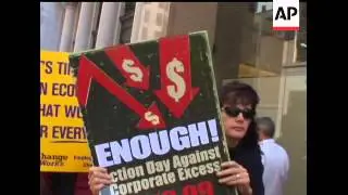 Demonstrations were held across the country at the offices of AIG, Bank of America, Citigroup, and o