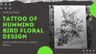 How to draw tattoo of Humming bird floral design