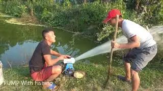 Wild Fishing Pump Exciting, Unique Use Two Large Capacity Pump Catch Big Fish In The Wild