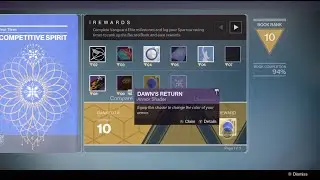 Destiny 1 Dawn's Return Shader drop Competitive Spirit Book