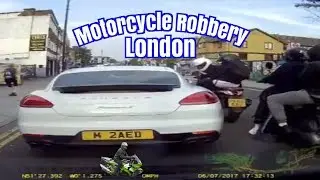 Motorcycle Crime London Robbery of Porsche in Ladywell Road Lewisham in broad daylight