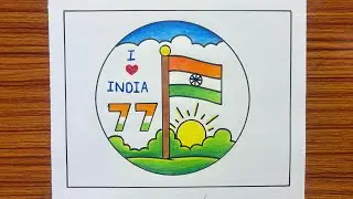 77th Republic Day Poster Drawing / Republic Day Drawing / Easy Republic Drawing / How to Draw