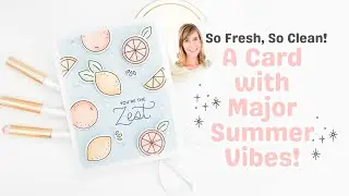 🍋 Summer Vibes...So Fresh, So Clean! | A Clean & Simple Summer Card with @prettypinkposh