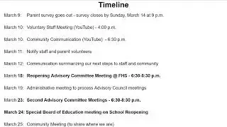 Virtual Community Meeting on School Reopening (March 10, 2021)