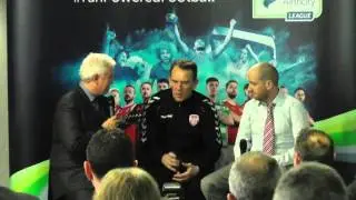 Ryan McBride and Kenny Shiels at the SSE Airtricity League 2016 Launch