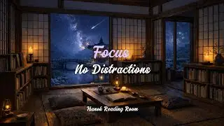 Quiet Reading Music in a Korean Hanok | Deep Focus &bull; No Vocals &bull; Starlit Night