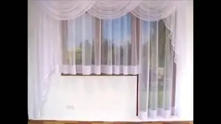 A21   Firany z lambrekinem na okno balkonowe 400x160 cm 200x250 cm. Sklep internetowy www.Firany.pl