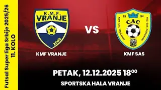 UŽIVO | KMF Vranje vs KMF Sas | Super liga Srbije 2025/26 – 11. kolo | SPORTJUG