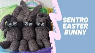 Sentro knitting machine tutorial DIY handmade Easter bunny rabbit knitting with pine shavings Addi