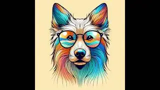 Create a bright and dynamic NFT style illustration of a dog.   #chatgpt #prompt #healing #music #gpt