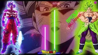 GOKU MUI VS  BROLY SSJL Power levels