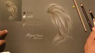 How to draw realistic golden hair with colored pencils | Step-by-Step