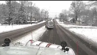 POV of local plow truck driver shows challenges