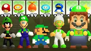 Что произойдет, если Dark, N64, 8-Bit и LEGO Luigi используют бонусы Марио?